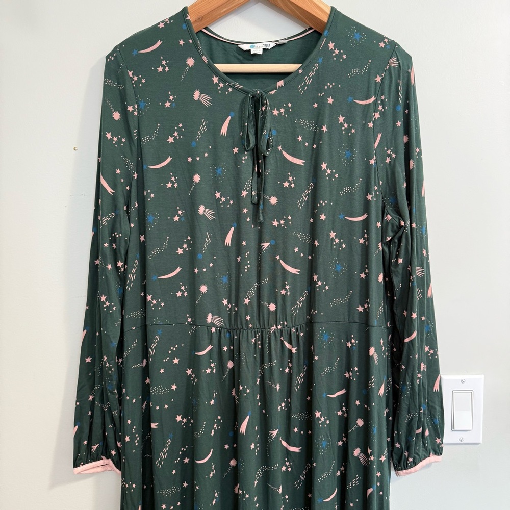 Boden Chatsworth Flora Midi Star Flora Jersey Midi Dress Cosmic Shooting Stars - Picture 6 of 13